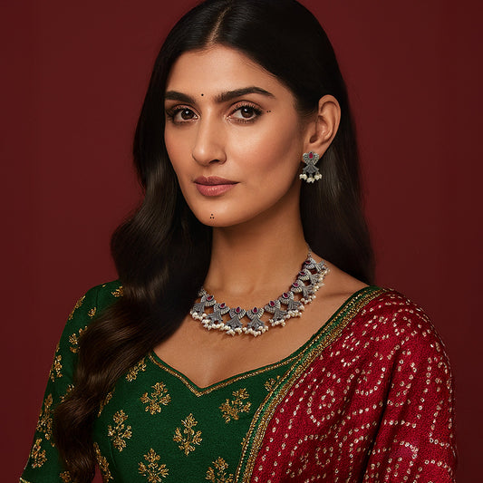 Dhara Oxidised Necklace Set