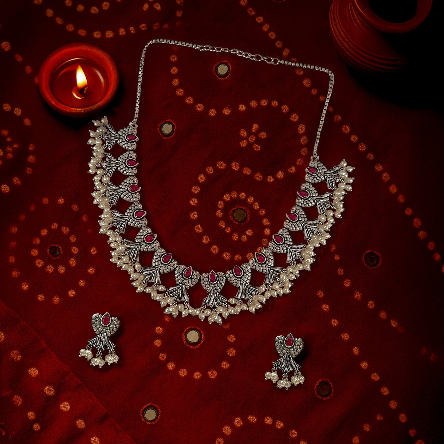 Dhara Oxidised Necklace Set