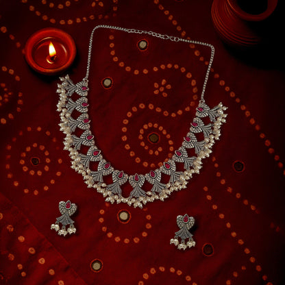 Dhara Oxidised Necklace Set