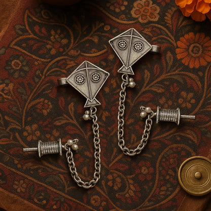 Patang Oxidised Silver Earcuff