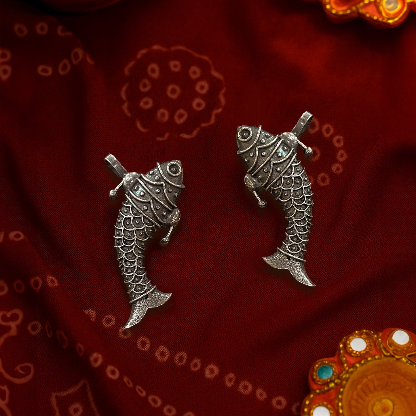 Matsya Oxidised Silver Earcuff