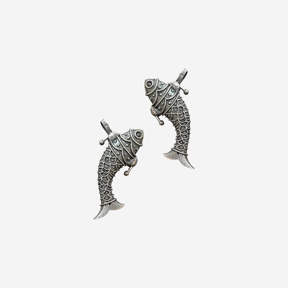 Matsya Oxidised Silver Earcuff