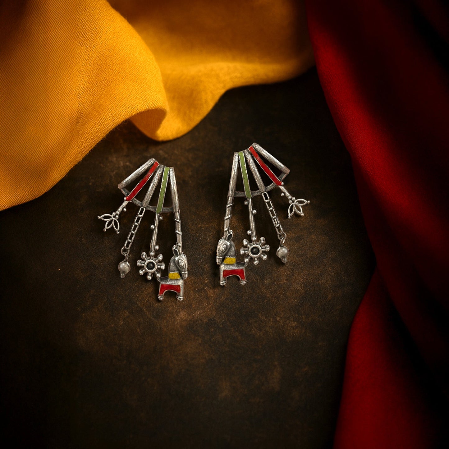 Gita Oxidised Studs