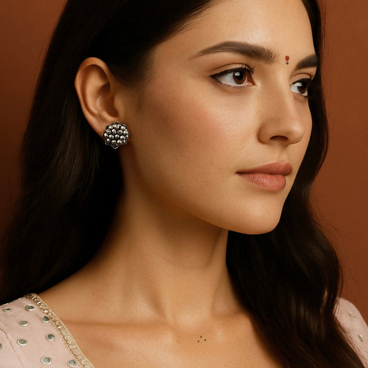 Pushpa Oxidised Studs