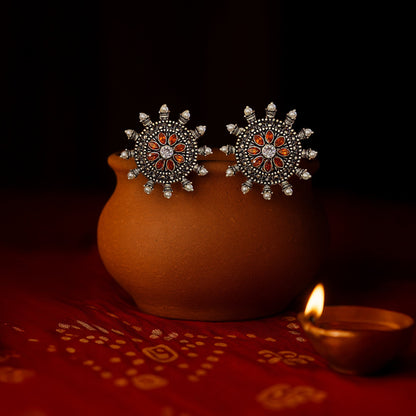 Jaya Oxidised Studs