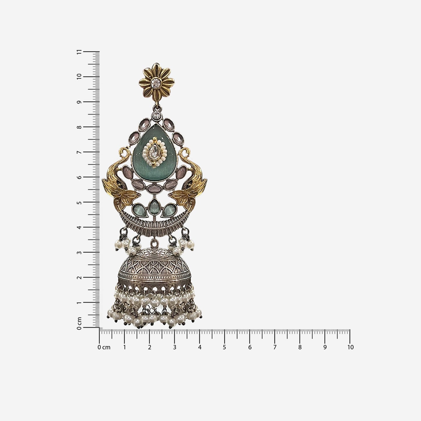 Lavanya Oxidised Blue Jhumkas Earrings