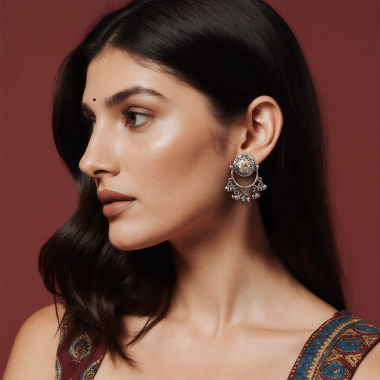 Rakhi Oxidised Drop Earrings