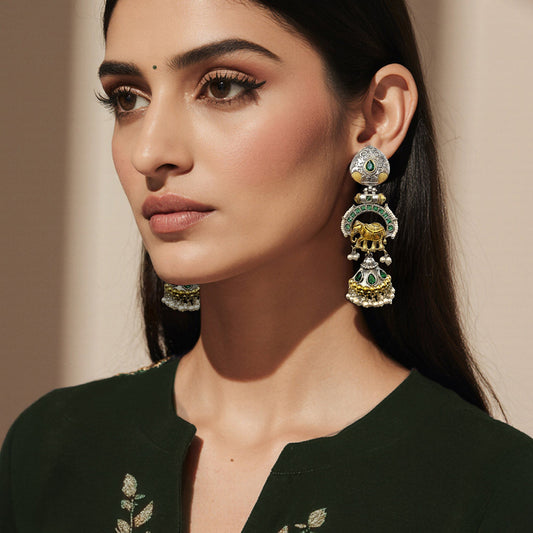 Anushree Two Tone dangler Earrings