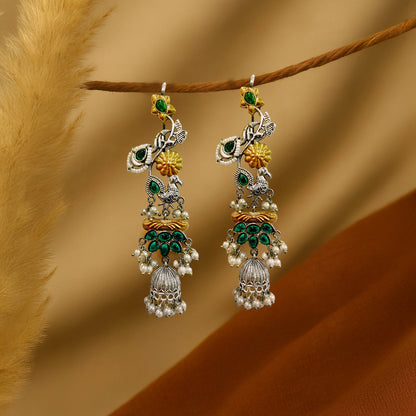 Shraddha Gold & Silver Shraddha Earcuff Danglers