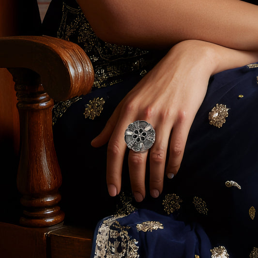 Ananya Oxidised Silver Ring