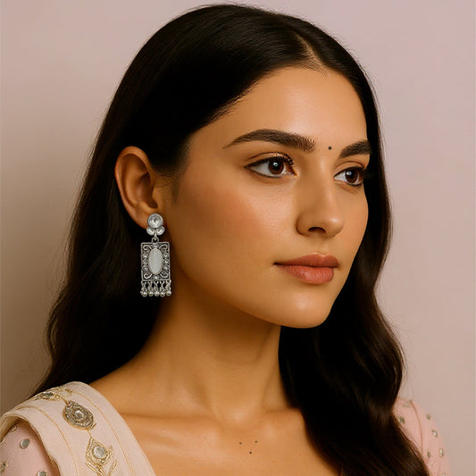 Hema Oxidised Dangler Earrings