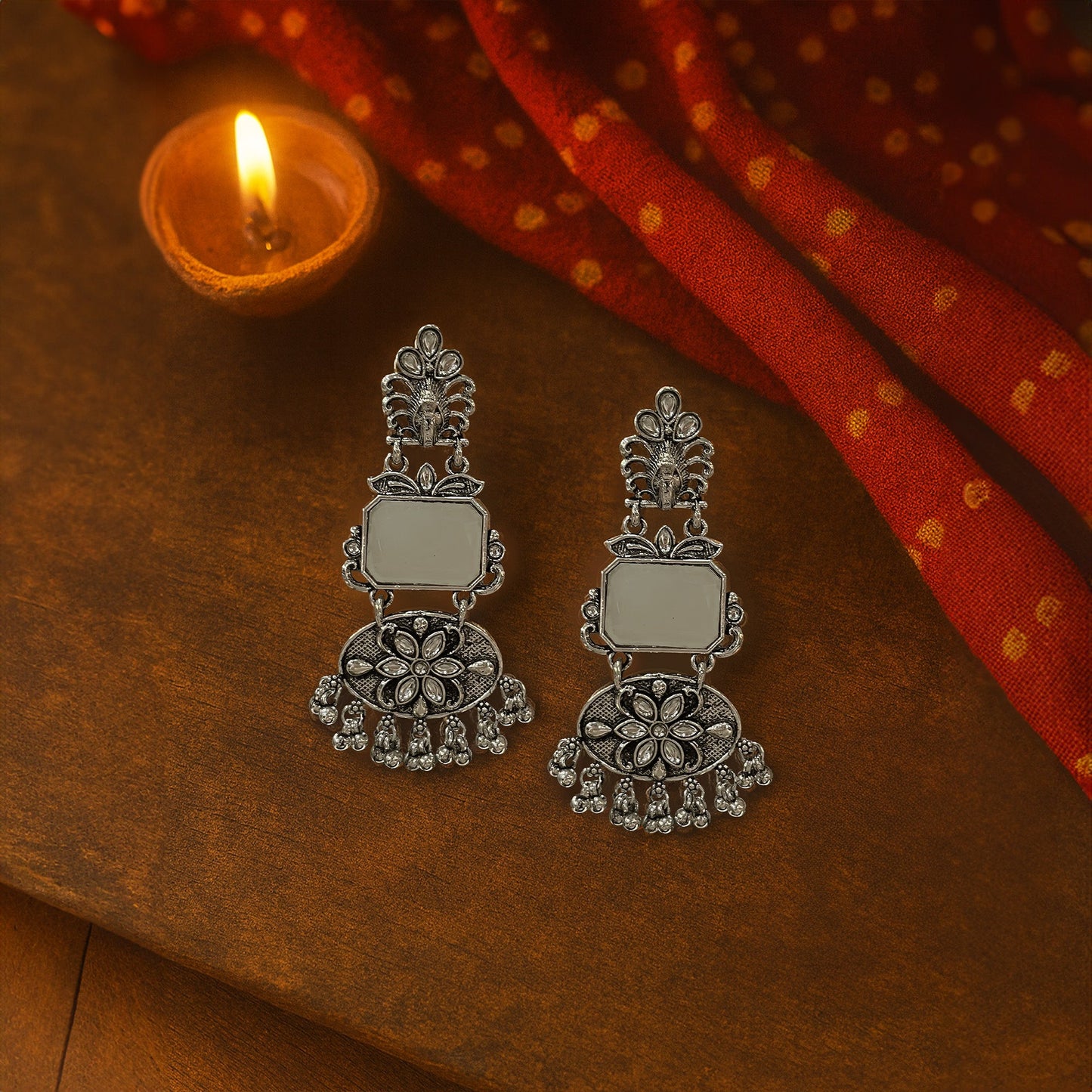 Harshita Oxidised Dangler Earrings