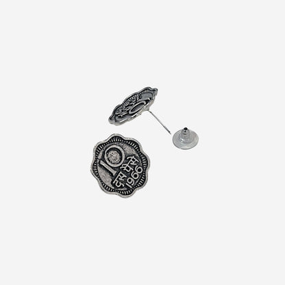 Oxidised Sikka Studs