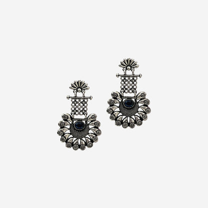 Meghna Silver Oxidized  Dangler Earrings