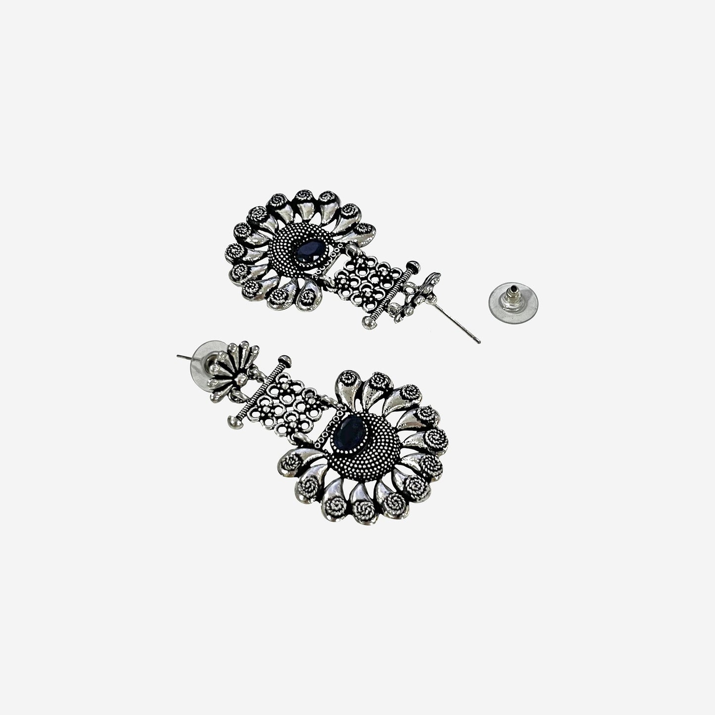 Meghna Silver Oxidized  Dangler Earrings