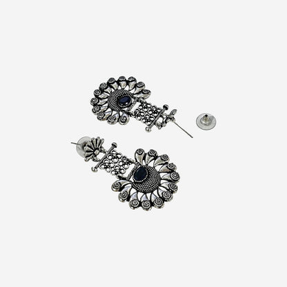 Meghna Silver Oxidized  Dangler Earrings