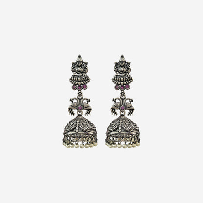 Divya Jhumkas Oxidized silver Earrings