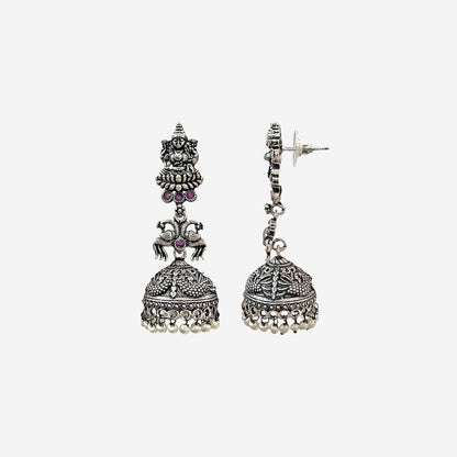 Divya Jhumkas Oxidized silver Earrings