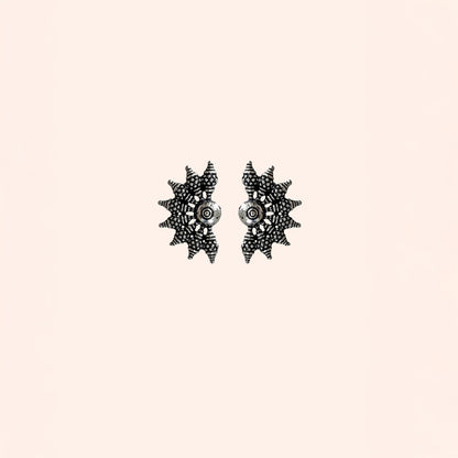 Roopa  Silver Oxidized  Dangler Studs
