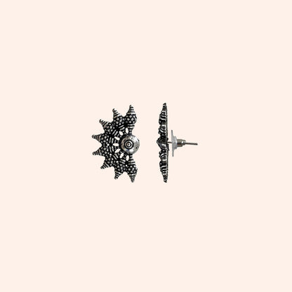 Roopa  Silver Oxidized  Dangler Studs