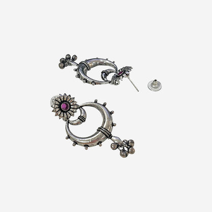 Vidhi Silver Oxidized  Dangler Earrings
