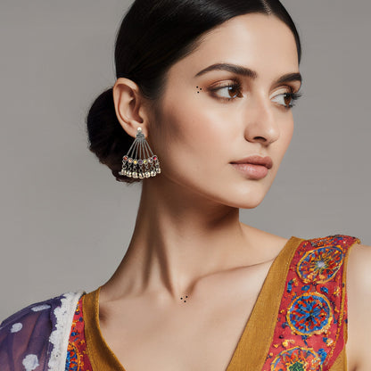 Diksha Studs Oxidized silver Earrings