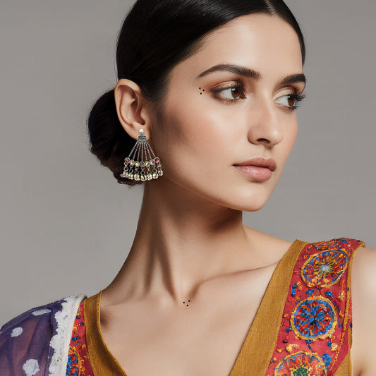 Diksha Studs Oxidized silver Earrings