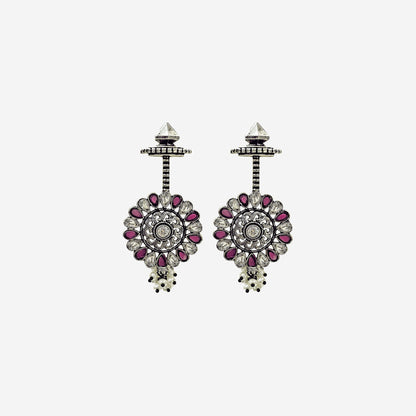 Blue Chandbali Kundan Earring