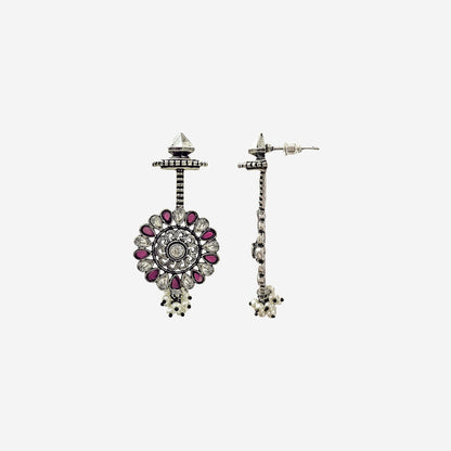Blue Chandbali Kundan Earring