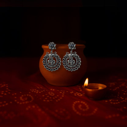 Shyama Drop Oxidized silver Earrings