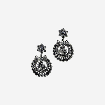 Shyama Drop Oxidized silver Earrings