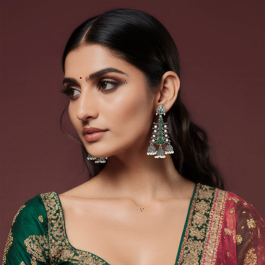 Reema Danglers Oxidized silver Earrings