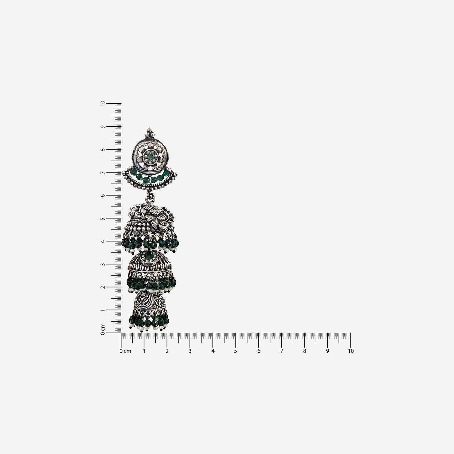 Ritvi Multilayer Jhumkas Oxidized silver Earrings