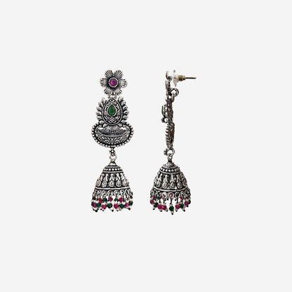 Nidhi Silver Oxidized Dangler Earrings