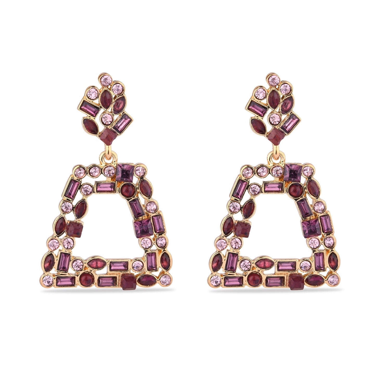 Pink Rose Crystal Drop Earring