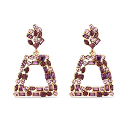 Pink Rose Crystal Drop Earring