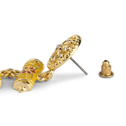 Yellow Meenakari Dome Jumka Long Drop Earring