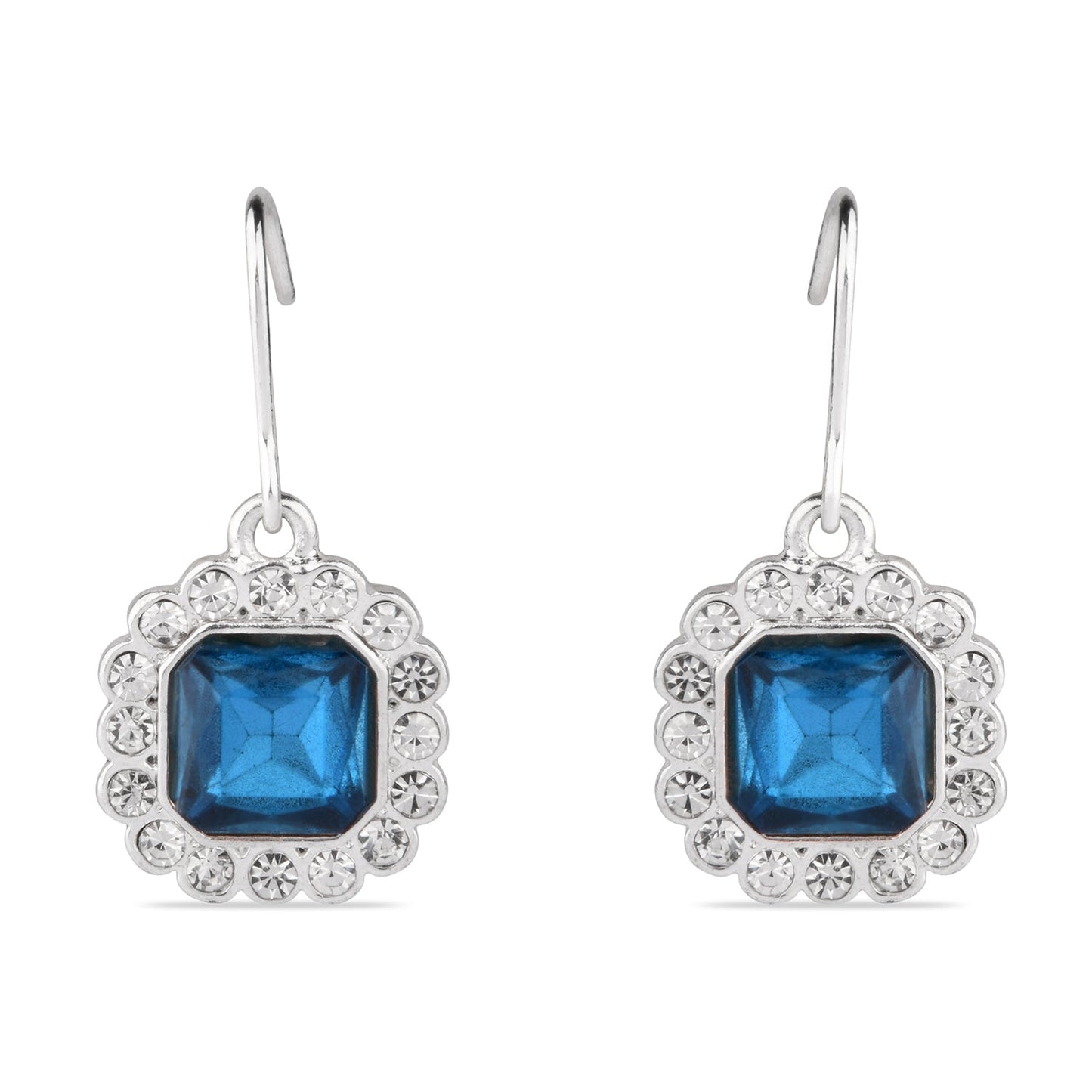 Royal Blue Crystal Short Drop Earring
