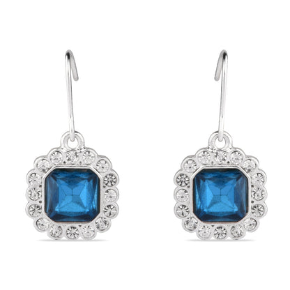 Royal Blue Crystal Short Drop Earring