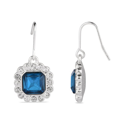 Royal Blue Crystal Short Drop Earring