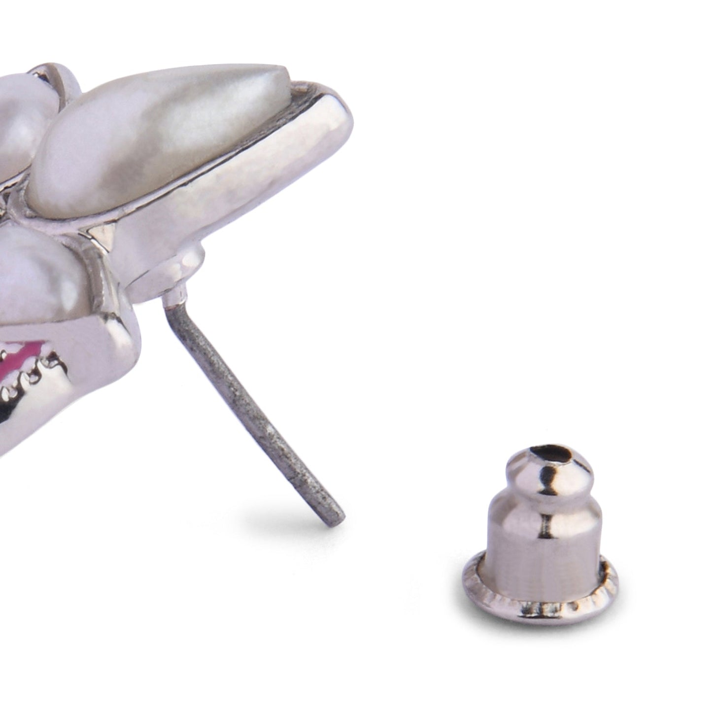 Pink Crescent Stud Earring