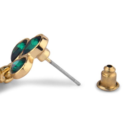 Emerald Green Studded Teardrop Earring