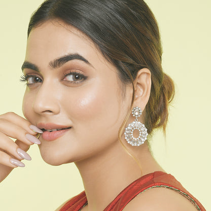 Crystal Halo Drop Earrings