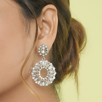 Crystal Halo Drop Earrings