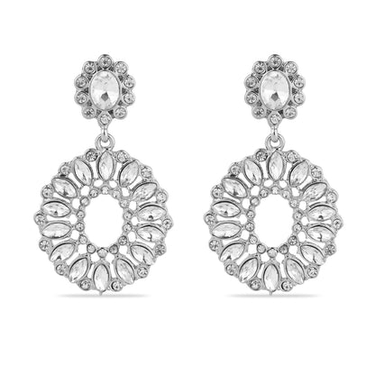 Crystal Halo Drop Earrings