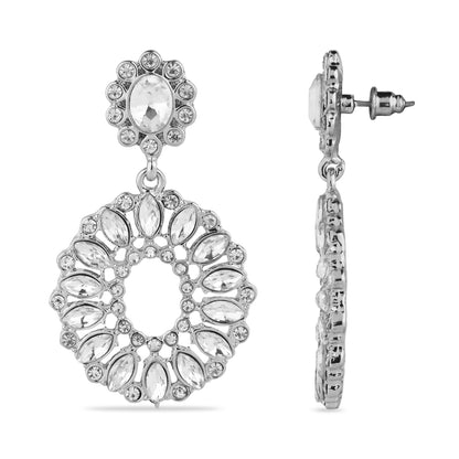 Crystal Halo Drop Earrings