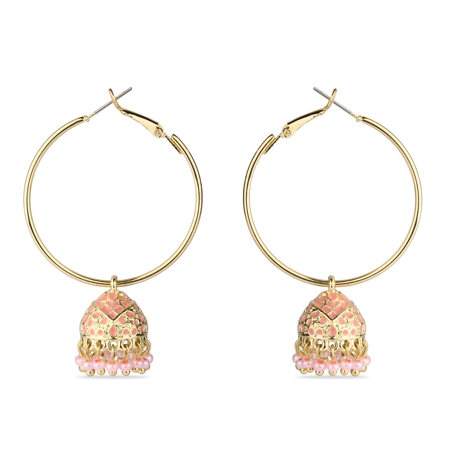 Meenakari Pink Dome Jumka Earring