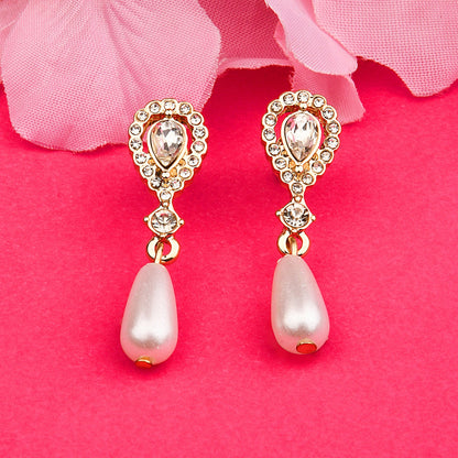 Crystal Studded Drop Earring
