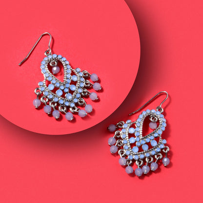 Vintage Light Blue Beaded Drop Earring