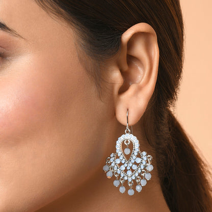 Vintage Light Blue Beaded Drop Earring